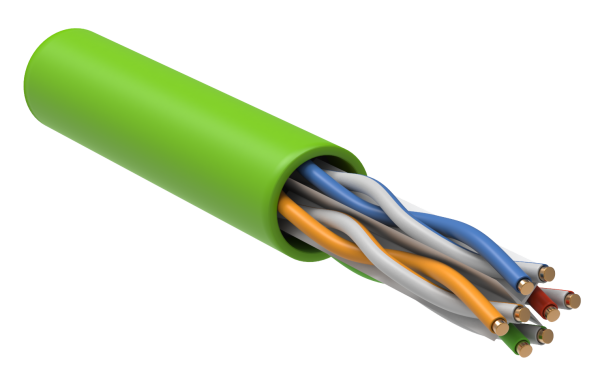 ITK Витая пара U/UTP кат.6 4х2х23AWG solid LSZH нг(А)-HFLTx зеленый (305м)