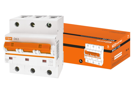 Выключатель автоматический ВА МОД ВА47-125 3П 63А 15кА D TDM