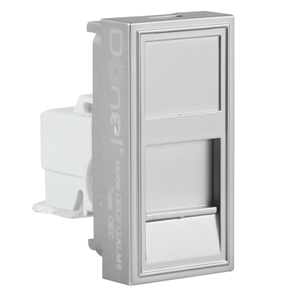 Donel Розетка DEC RJ45 UTP кат.5e, 1мод., алюм. матовая (22.5х45мм)