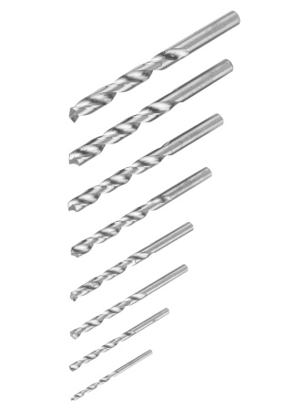Набор сверл по металлу, 8 шт. (3-4-5-6-7-8-9-10) мм, полир., HSS, ц. хв., пластик. уп., "Рубин" TDM