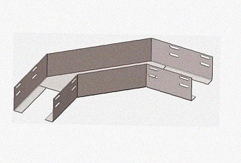 Лоток угловой замковый перфорированный КГЗ 50х50-90 УХЛ1 поворот на 90, горячее цинкование, S1,0