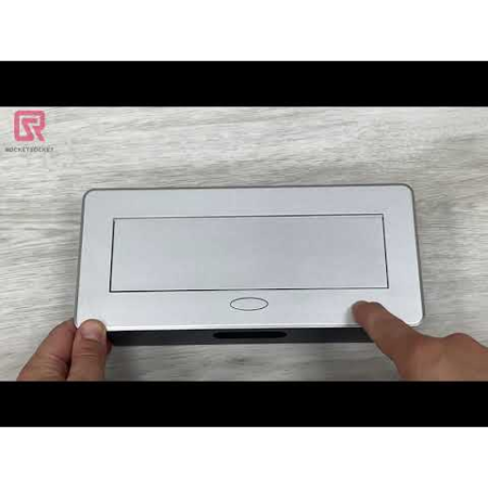 Розетка горизонтальная выдвижная 2EU+2USB Серая OvalC RocketSocket