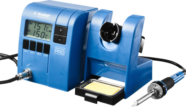 Цифровая паяльная станция 48Вт, 150-450°C, керамический нагреватель, Ceramic ЗУБР