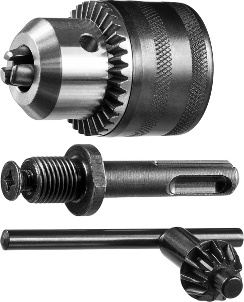 Набор "Мастер": Патрон ключевой 13 мм, "SDS+" адаптер, ключ для патрона, посадочная резьба 1/2", Д 2,0-13мм ЗУБР