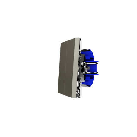 Выключатель с самовозвратом встраиваемый Voltum S70 двухклавишный 10А, (шелк)