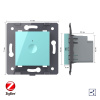 Одноклавишный проходной сенсорный выключатель ZigBee Module, цвет зеленый (механизм) Livolo