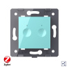 Двухклавишный проходной сенсорный выключатель ZigBee Module, цвет зеленый (механизм) Livolo