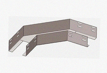 Лоток угловой замковый глухой КГЗГ 400х65-90 УХЛ1 поворот на 90, горячее цинкование, S1,2