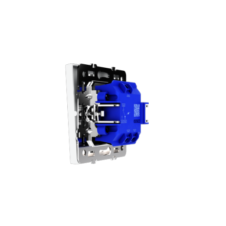 Проходной переключатель встраиваемый Voltum S70 одноклавишный с подсветкой 10А, (белый матовый)