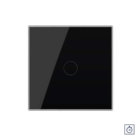 Сенсорный выключатель с таймером 1 клавиша 1 модуль Черный Livolo