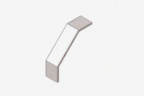 Крышка лотка замкового КЛСЗ 400х65-90 УХЛ1 для поворота трассы вниз на 90, оцинкованный лист, S1,0