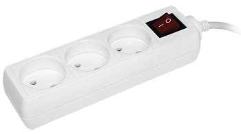 Удлинитель У3К-выкл. 3 места 2P/3м 2х0,75мм2 10А/250В IEK