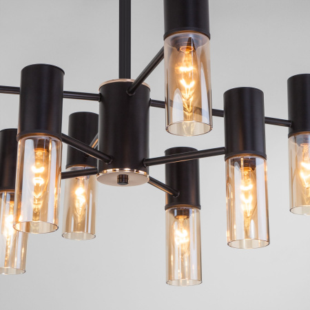 Потолочная люстра в стиле лофт 8*E14 40Вт золотой, черный IP20 Tesoro (70125/8 черный) Eurosvet