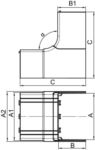 NIAV 150x80 Угол внутренний изменяемый (70-120°) DKC
