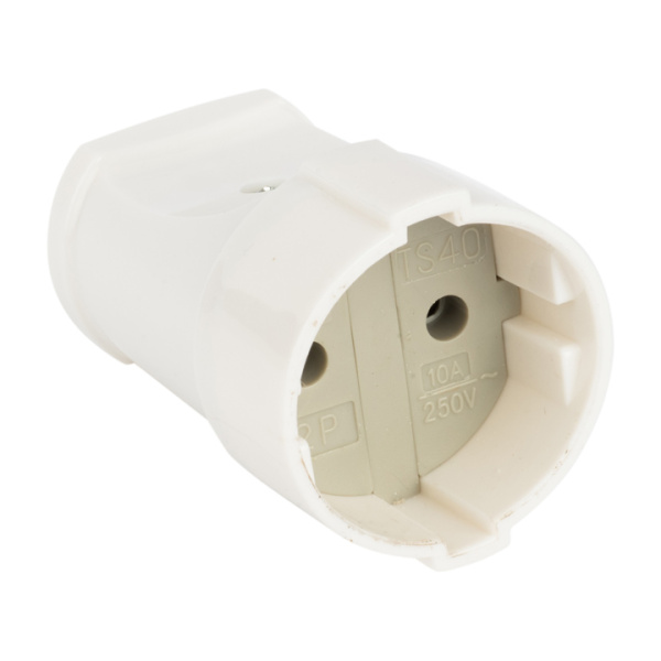 Гнездо штепсельное б/з бел, 10А 250В PROxima EKF