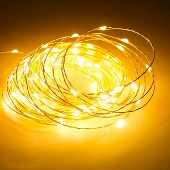 Гирлянда Роса на елку на USB 5 метров 50 led Желтый Giant4