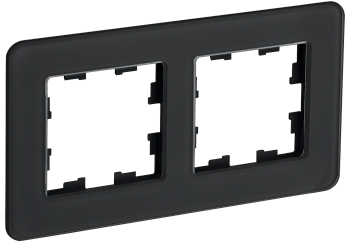 BRITE Рамка 2-мест. РУ-2-2-Бр стекло черн. RE IEK