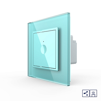 Одноклавишный проходной сенсорный выключатель Module с функцией радиоуправления, цвет зеленый Livolo