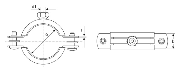Хомут трубный с гайкой, 2 1/2", 6шт, оцинкованный, ЗУБР