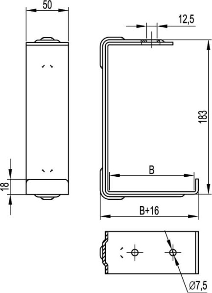 Консоль потолочная BBA осн.50 мм, цинк-ламельная DKC