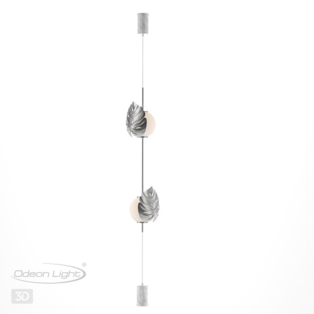 Натяжной торшер с выкл.E14 2*40W JUNGLE серебристый/белый/стекло ODEON LIGHT