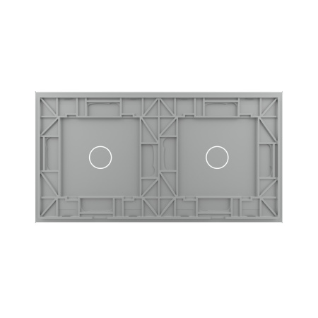 Панель для двух одноклавишных выключателей серая Livolo