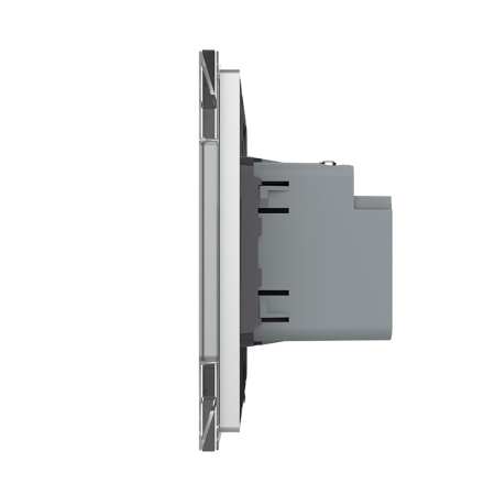 Розетка USB type C с блоком питания 45W Livolo 1 пост Серая VL-C7VUC-2IP