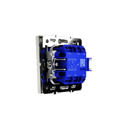 Проходной переключатель встраиваемый Voltum S70 двухклавишный с подсветкой 10А, (сталь)