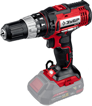 18В, без АКБ, в коробке, ударная дрель-шуруповерт ДШУ-185 ЗУБР