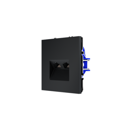 Розетка компьютерная встраиваемая Voltum S70 двойная RJ45+RJ45 КАТ.6, (графит)