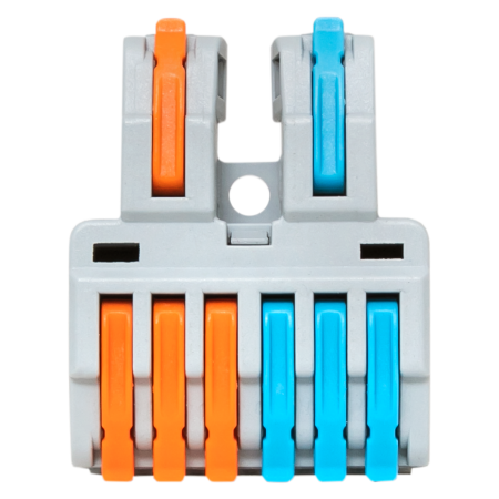 Строительно-монтажная клемма СМК 222-426 разветвительная 6 выходов 0,08-4 мм2 EKF