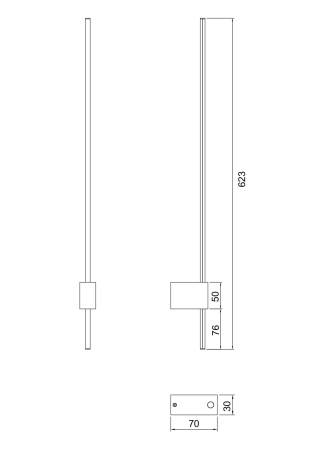 Бра 6Вт 3000K Черный с Золотом IP20 Pars C070WL-L6GB3K Technical