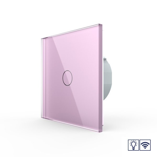 Сенсорный радиоуправляемый диммер 1 клавиша 1 пост Розовый Livolo
