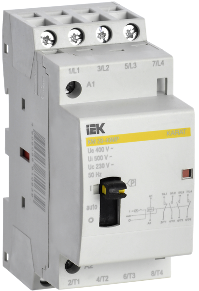 Контактор модульный с ручным управлением КМ20-40МР AC KARAT IEK