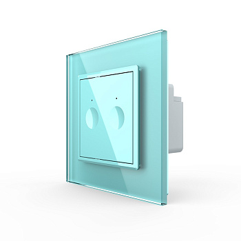 Двухклавишный сенсорный выключатель Module, цвет зеленый Livolo