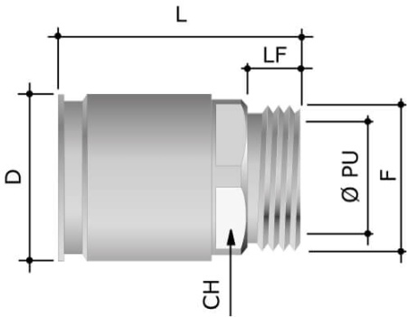 Муфта труба-коробка д.40мм, IP66/IP67, М40х1,5, нержавеющая сталь AISI 316L DKC