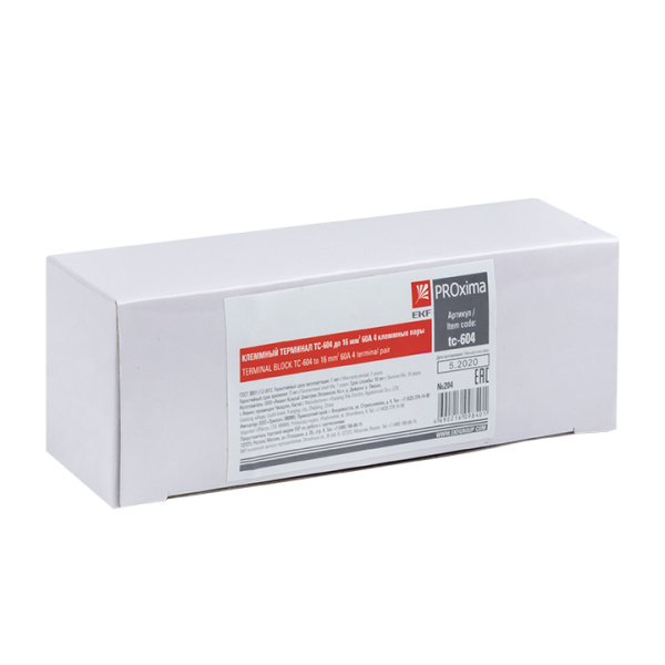 Терминал клеммный TC-604 до 16 мм2 60A 4 клеммные пары PROxima EKF