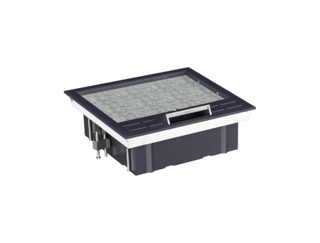 Donel Лючок в пол 12 мод. (6 мод. 45х45 мм.) верт. установка, крышка ABS +гальванизированная стальная вставка