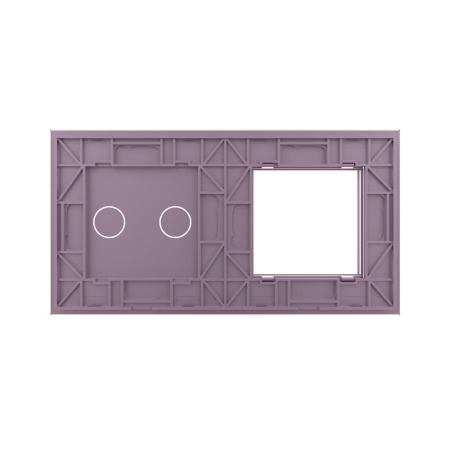 Панель для розетки и сенсорного выключателя, 2 клавиши, цвет розовый, стекло Livolo