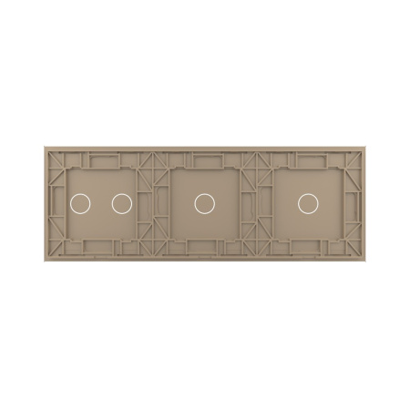 Панель тройная: 1 выключатель + 1 выключатель + 2 выключателя Золотая Livolo