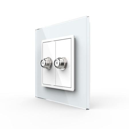 Розетка спутниковая SAT двойная Белая Livolo Розетка спутниковая SAT двойная Белая Livolo