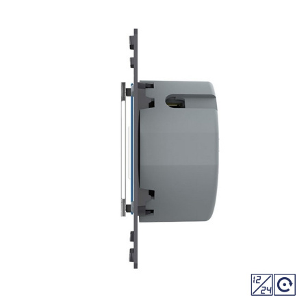 Двухклавишная сенсорная кнопка Quadro 12/24В, цвет серый (механизм) Livolo