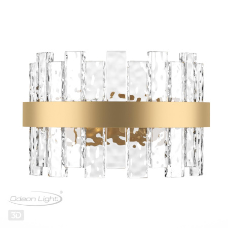 Бра E14 1*40W MERKALE матов.золотой/прозрачный/стекло/ ODEON LIGHT
