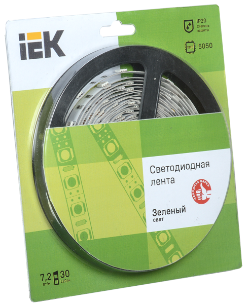 Лента светодиодная 5м блистер LSR-5050G30-7,2-IP20-12V IEK