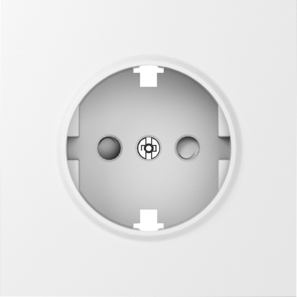 Donel S08 матовый белый накладка для розетки Schuko с заземлением, со шторками 16A 250 В~,серия DB