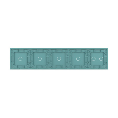 Панель для пяти сенсорных выключателей, 6 клавиш (2+1+1+1+1), цвет зеленый, стекло Livolo