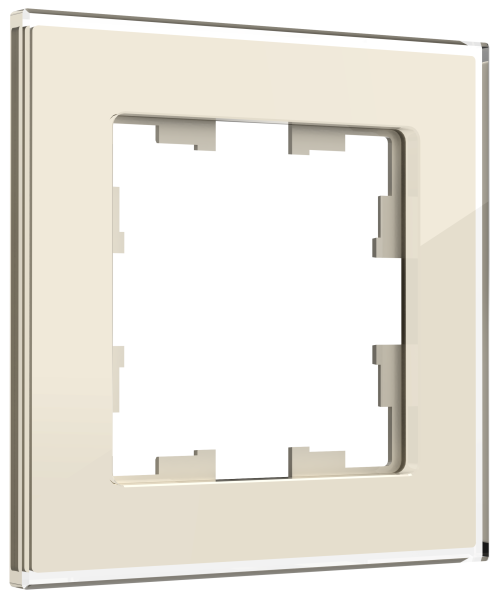 BRITE Рамка горизонт/вертик 1 мест . стекло ванильный IP20 IEK