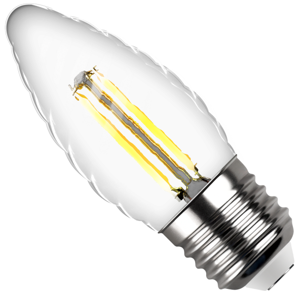 СНЯТ Лампа св/д свеча витая ТС37 5W Е27 2700К Rev