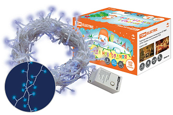 Гирлянда новогодняя светодиодная, СГ 100 Г, 220 В, голубая, 5 м, 8 режимов TDM