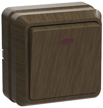 Выключатель 1-клавишный ОУ с индикацией ВС20-1-1-ОД 10А ОКТАВА дуб IEK